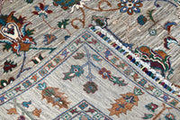 Khorjin Afghan Rug – Pewter Palmettes