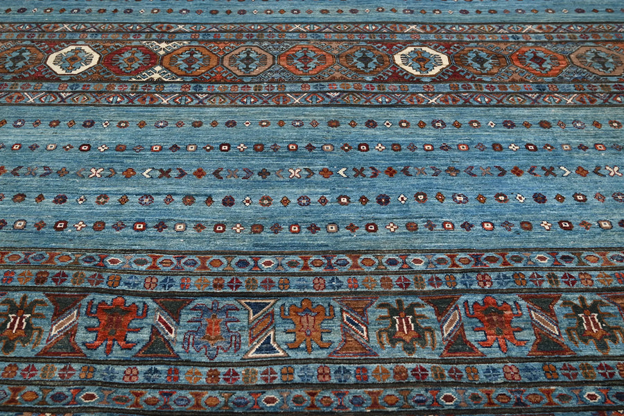 Khorjin Afghan Rug – Cerulean Strata