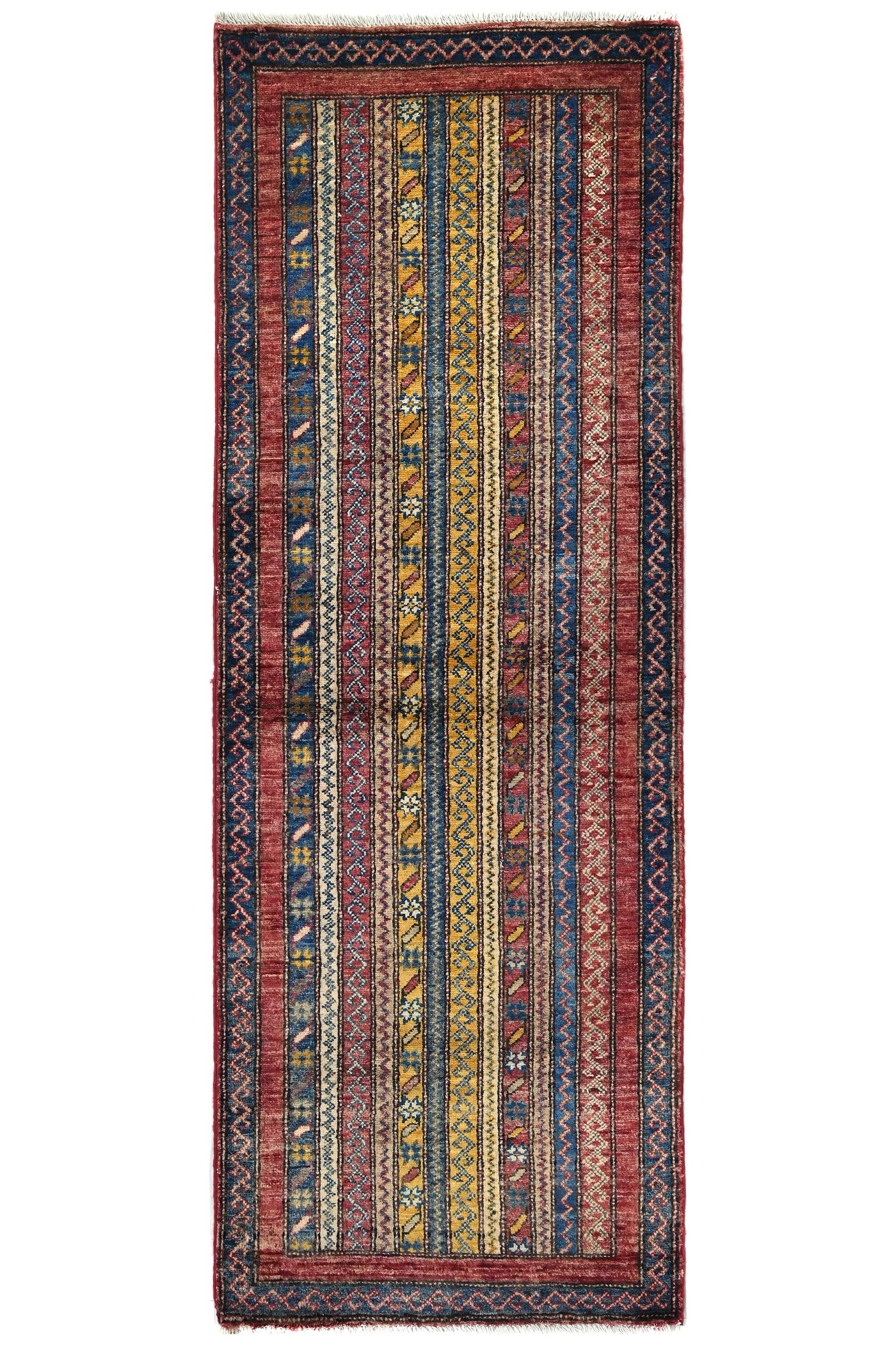 Khorjin Afghan Rug – Cerulean Patchwork