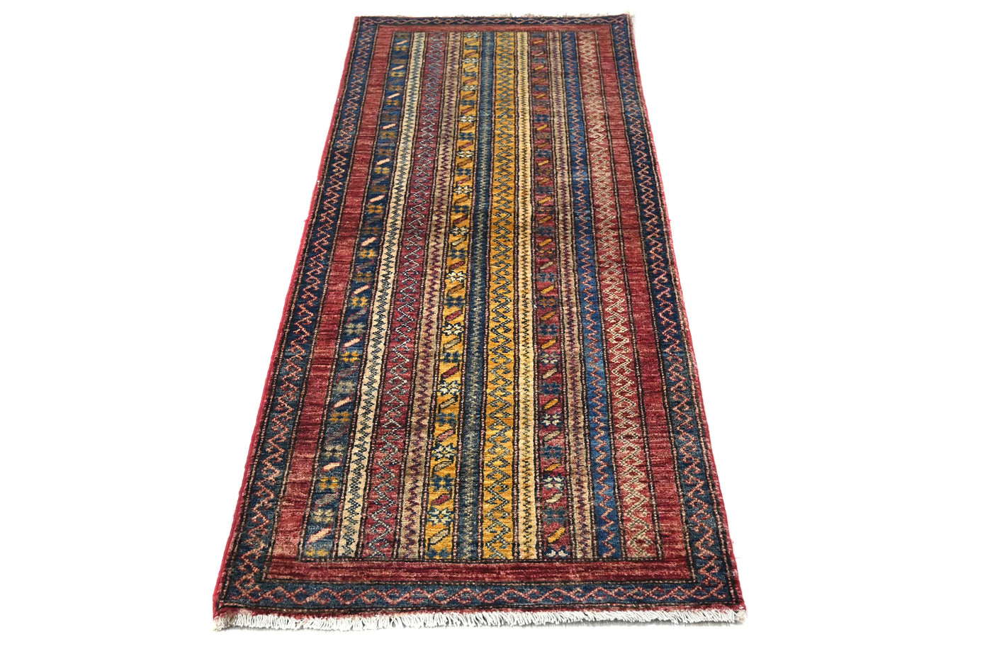 Khorjin Afghan Rug – Cerulean Patchwork