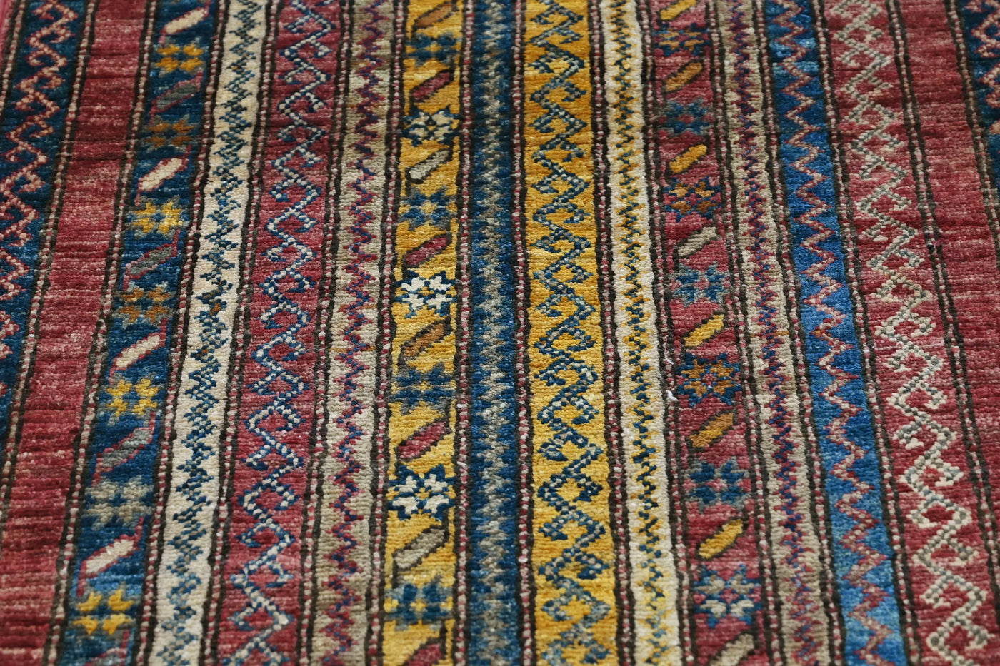 Khorjin Afghan Rug – Cerulean Patchwork