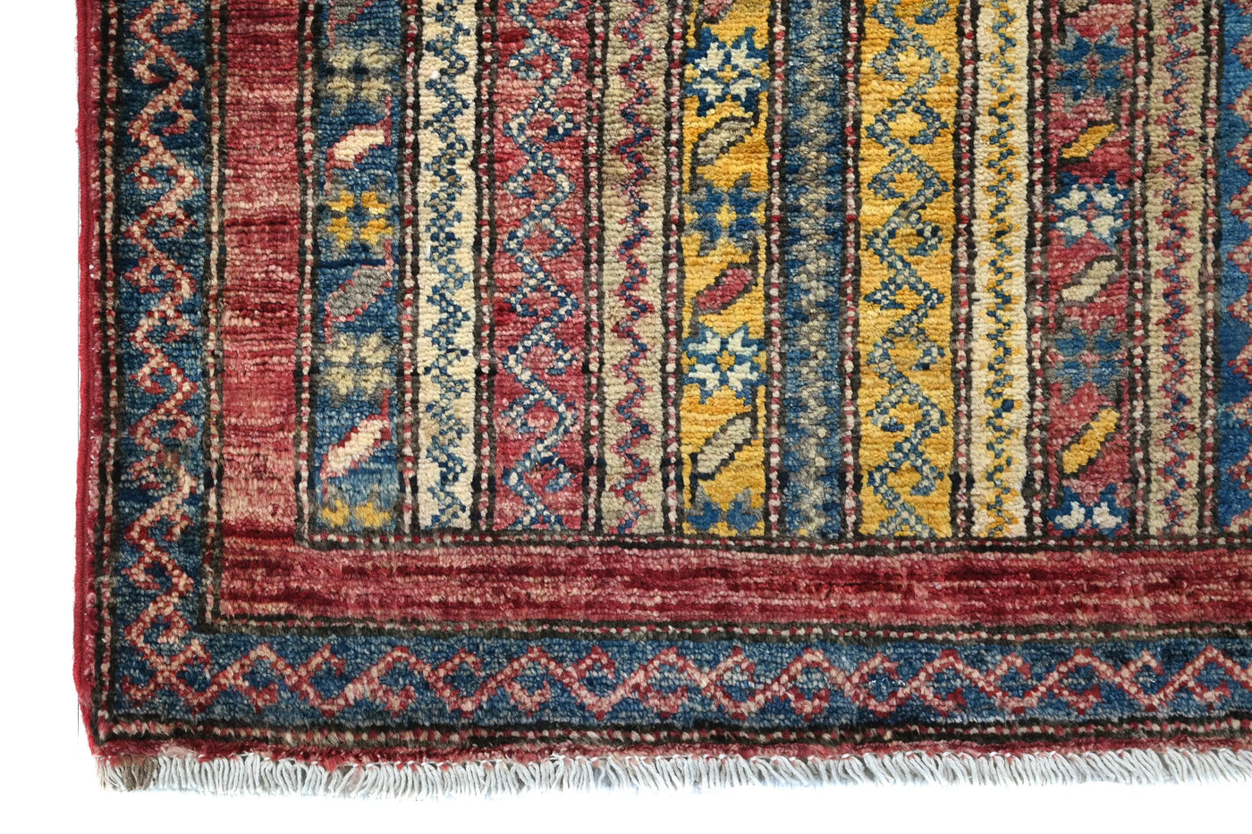 Khorjin Afghan Rug – Cerulean Patchwork