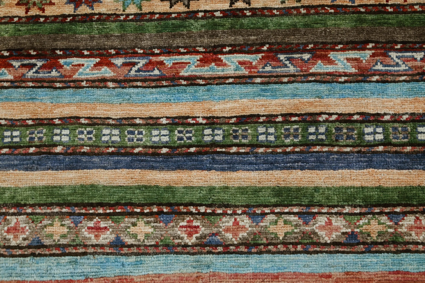Khorjin Afghan Rug – Ivory Rhythm