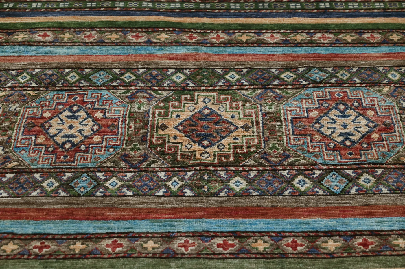Khorjin Afghan Rug – Ivory Rhythm