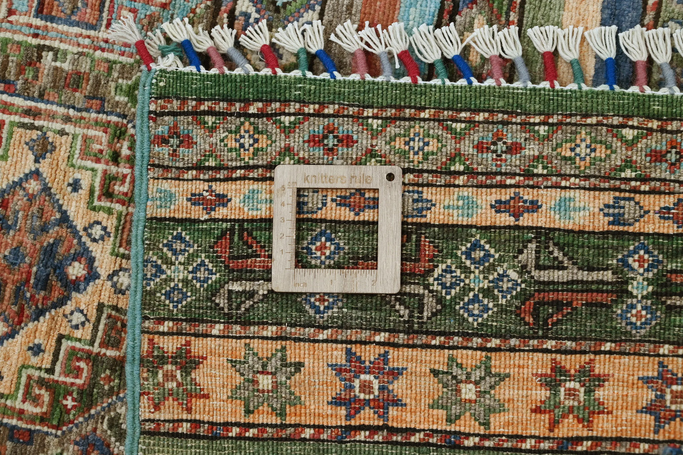 Khorjin Afghan Rug – Ivory Rhythm