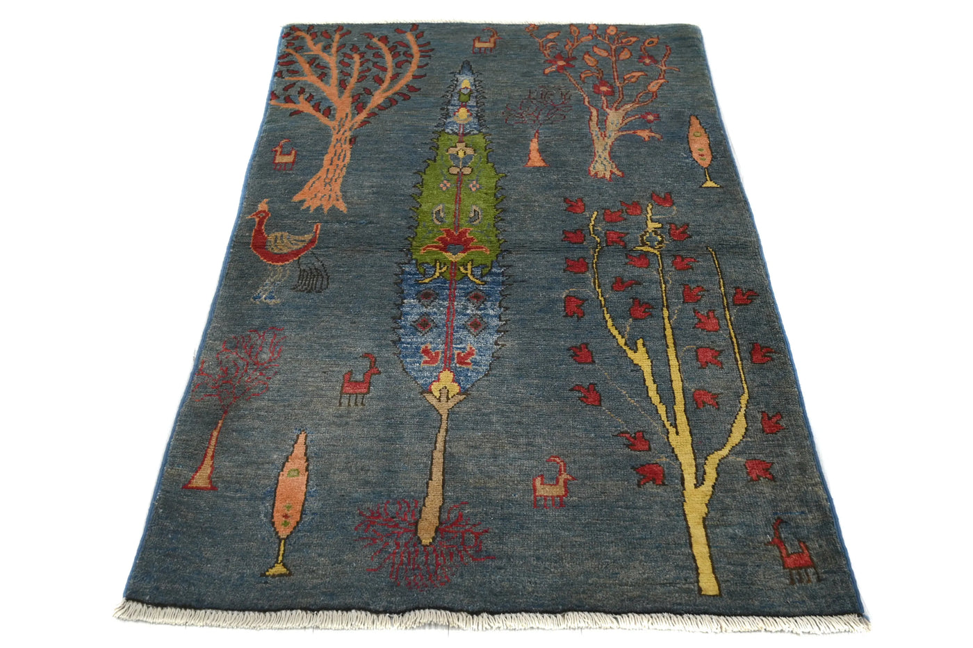 Khorjin Afghan Rug – Teal Story