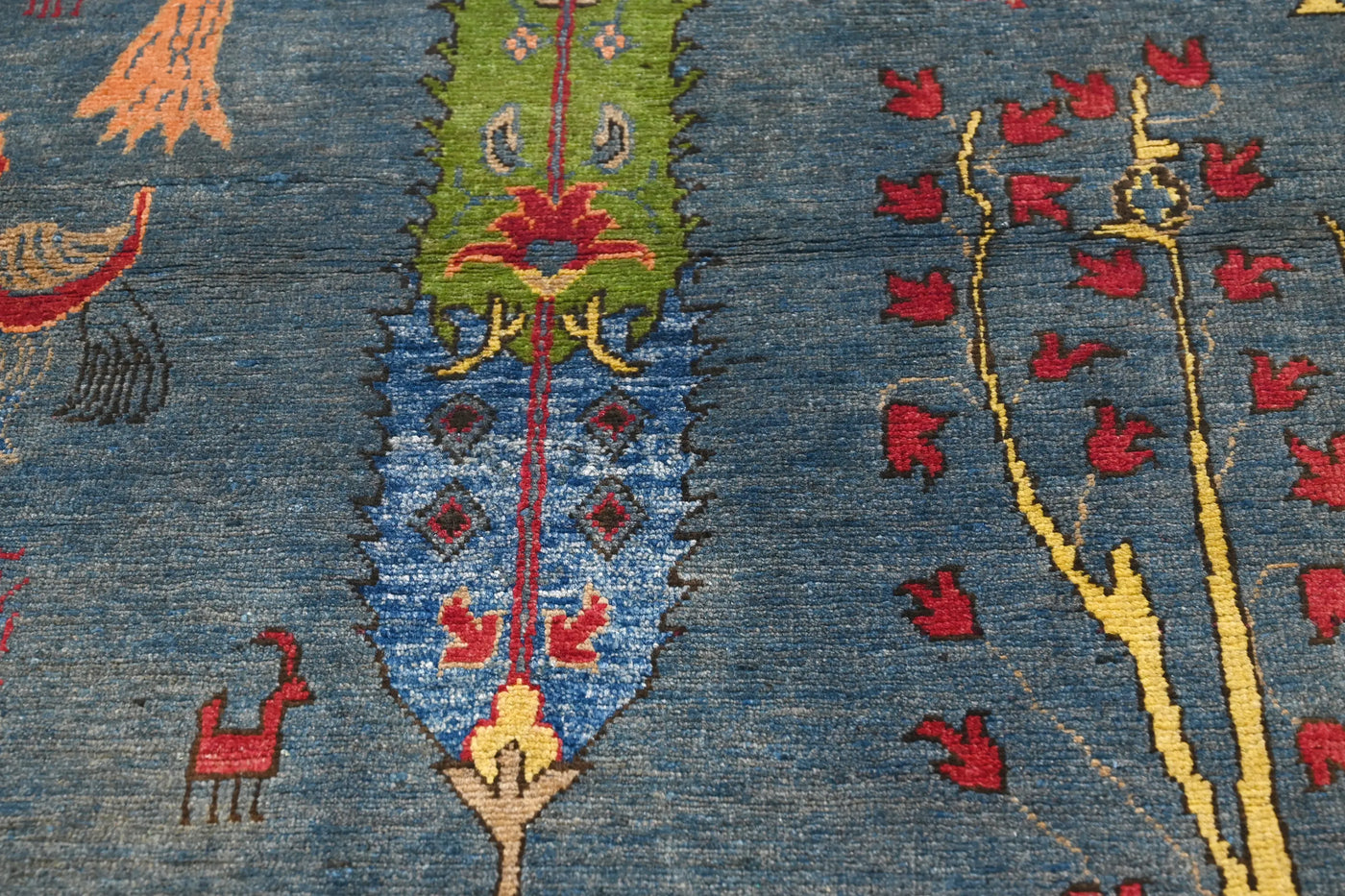 Khorjin Afghan Rug – Teal Story
