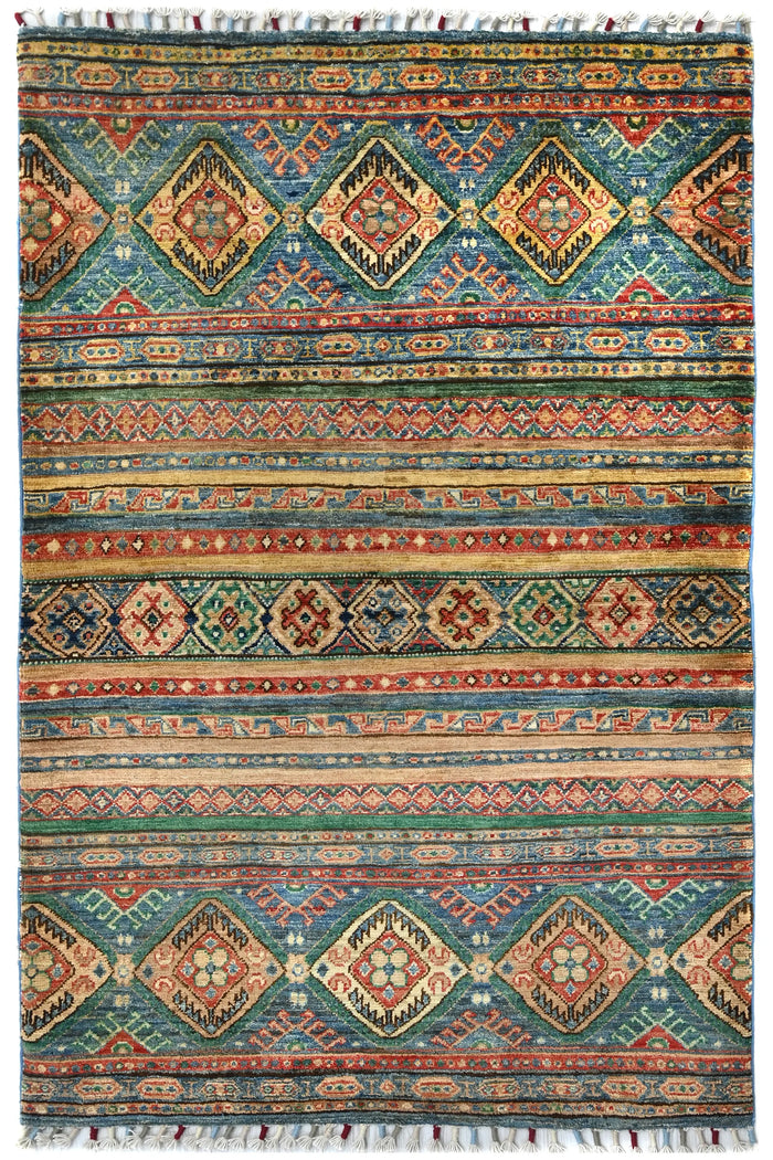 Khorjin Afghan Rug – Teal Caravan