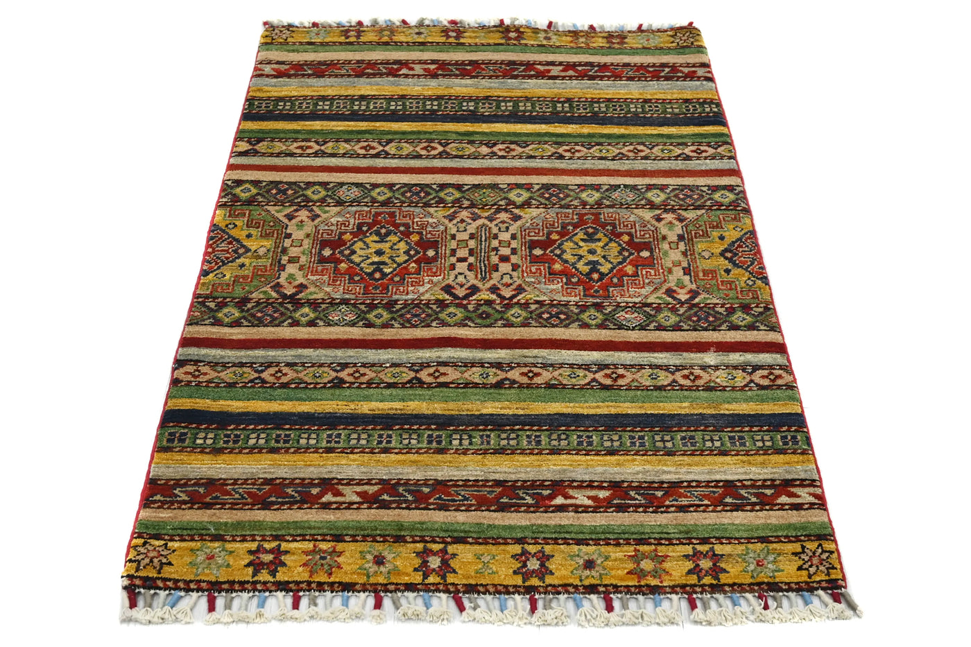 Khorjin Afghan Rug – Rosewood Grid