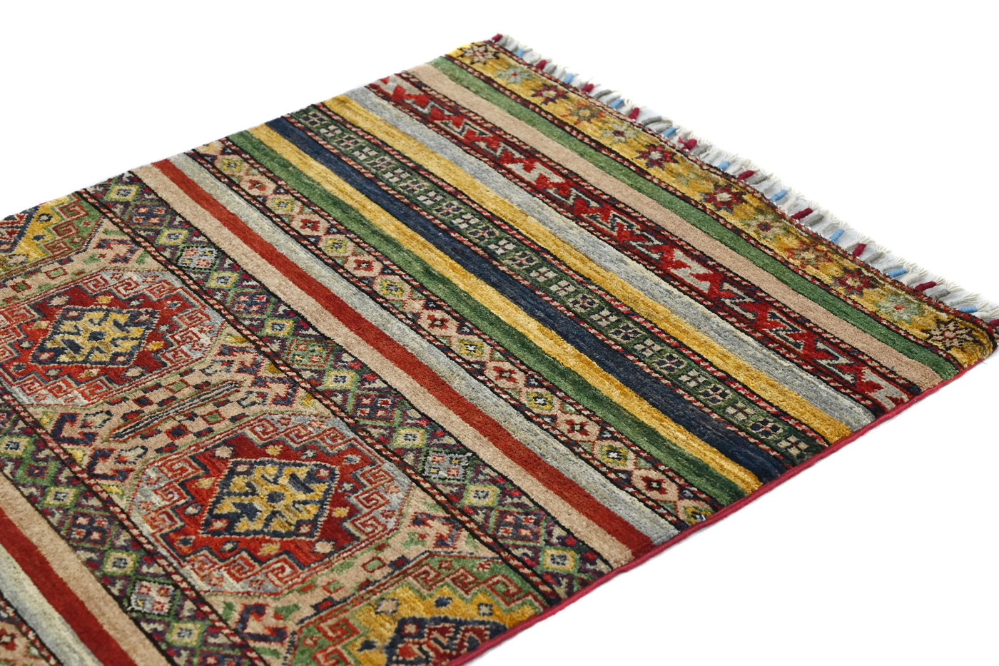 Khorjin Afghan Rug – Rosewood Grid