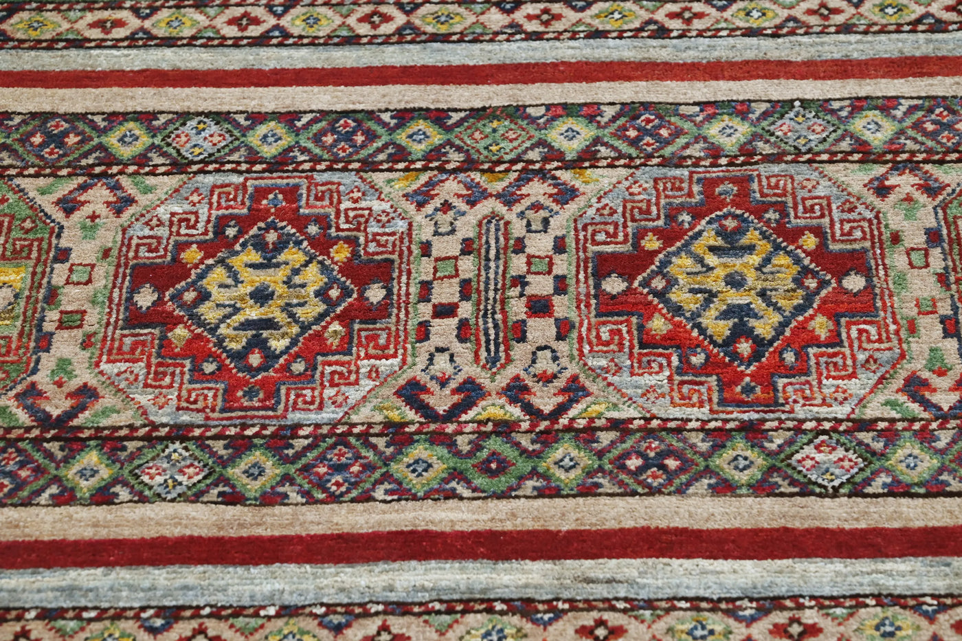 Khorjin Afghan Rug – Rosewood Grid