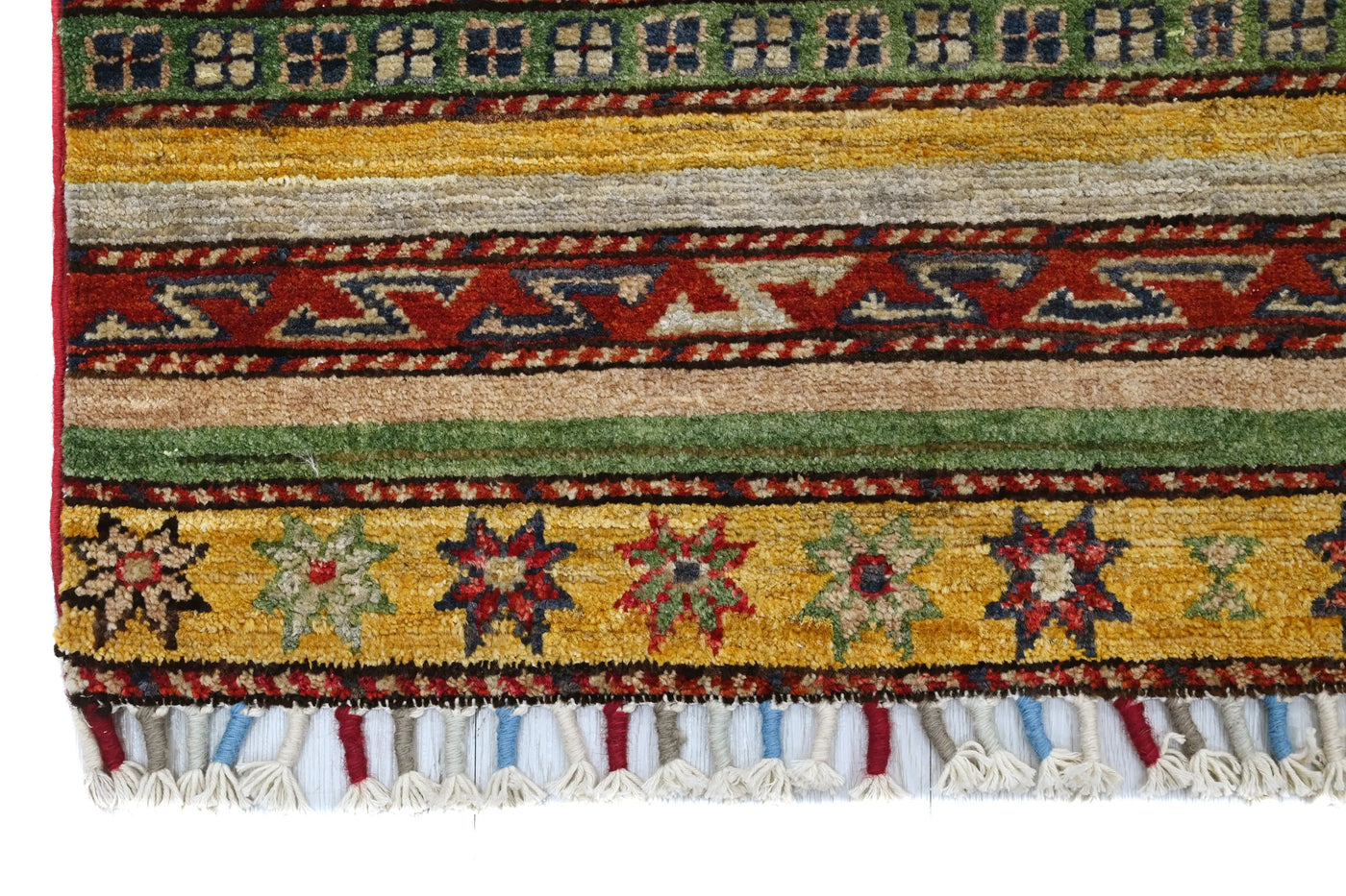 Khorjin Afghan Rug – Rosewood Grid