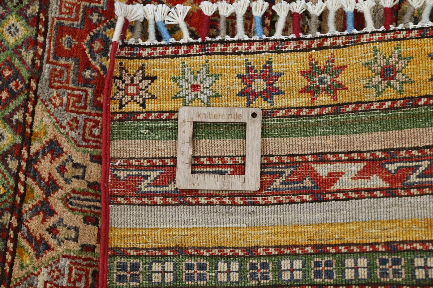 Khorjin Afghan Rug – Rosewood Grid