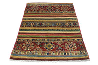 Khorjin Afghan Rug – Crimson Crests