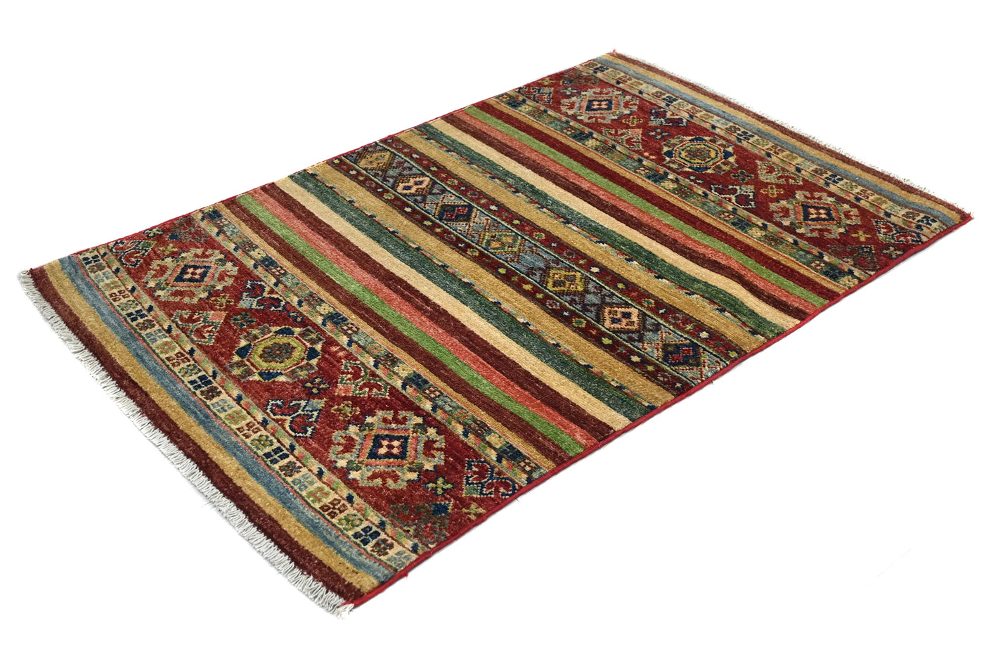 Khorjin Afghan Rug – Sky Grid