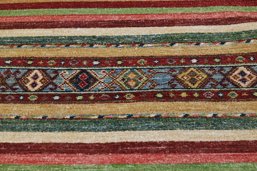 Khorjin Afghan Rug – Crimson Crests