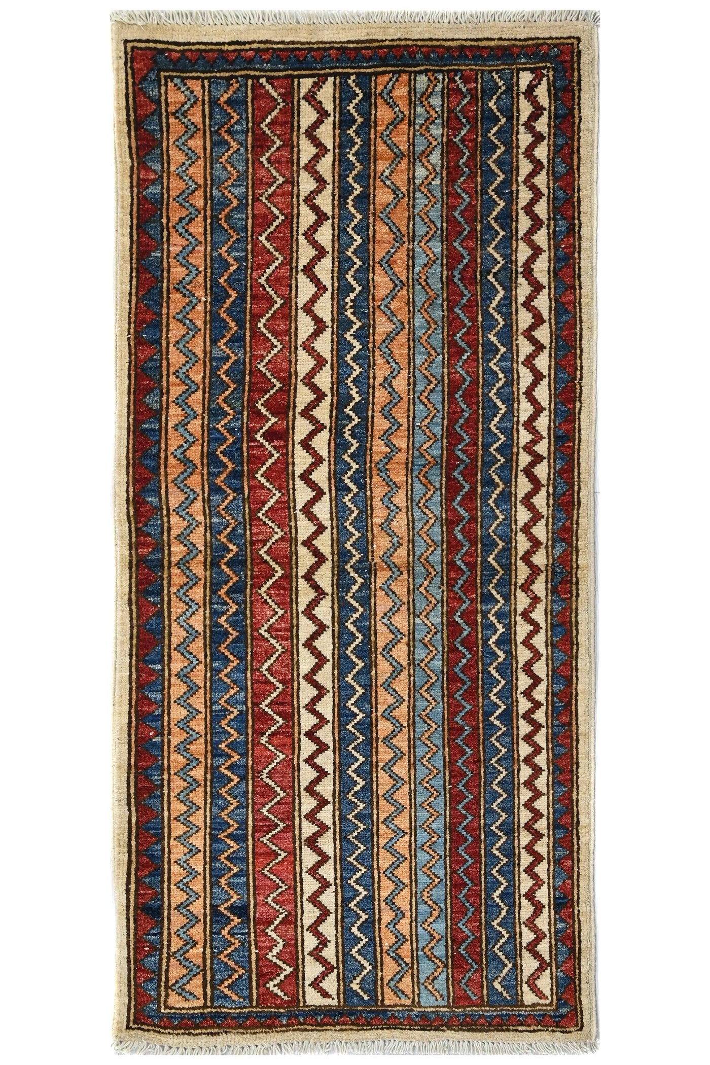Khorjin Afghan Rug – Sky Stripe