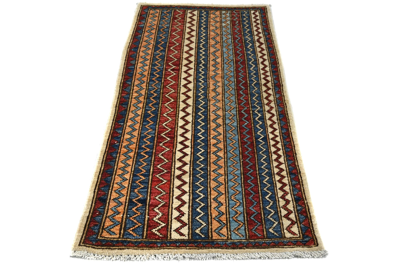 Khorjin Afghan Rug – Sky Stripe