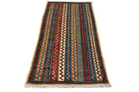 Khorjin Afghan Rug – Ochre Ribbons