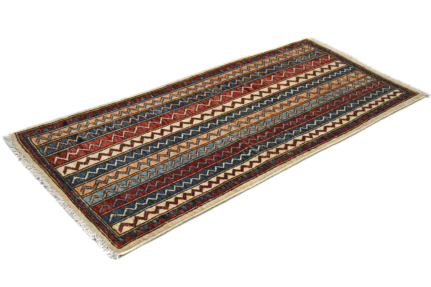 Khorjin Afghan Rug – Sky Stripe