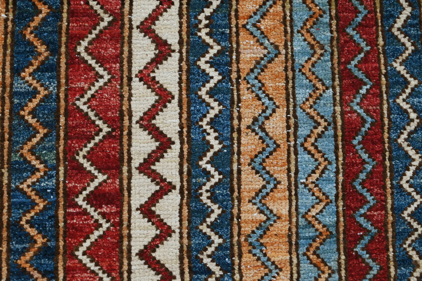 Khorjin Afghan Rug – Sky Stripe