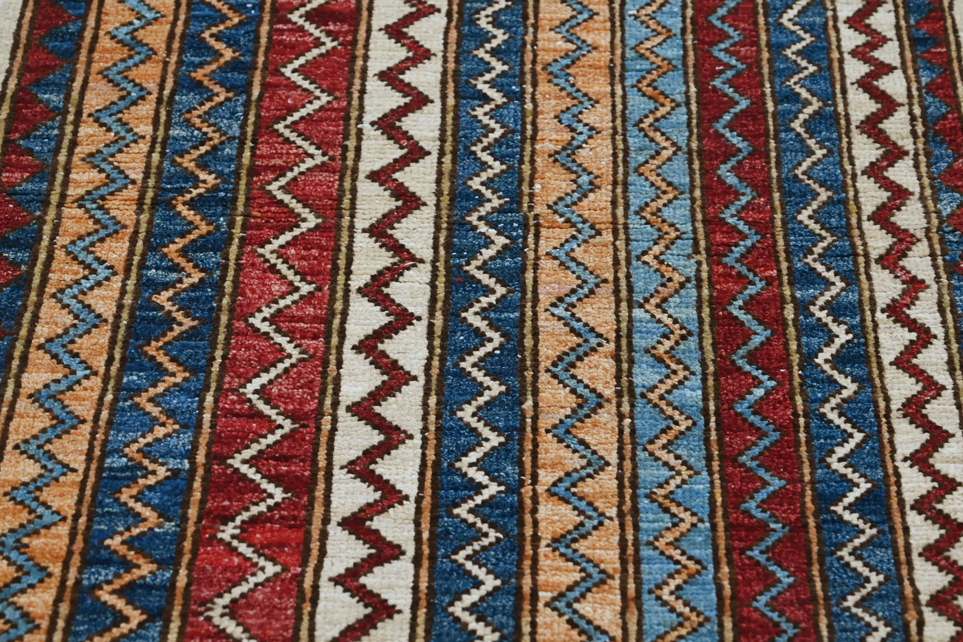 Khorjin Afghan Rug – Sky Stripe