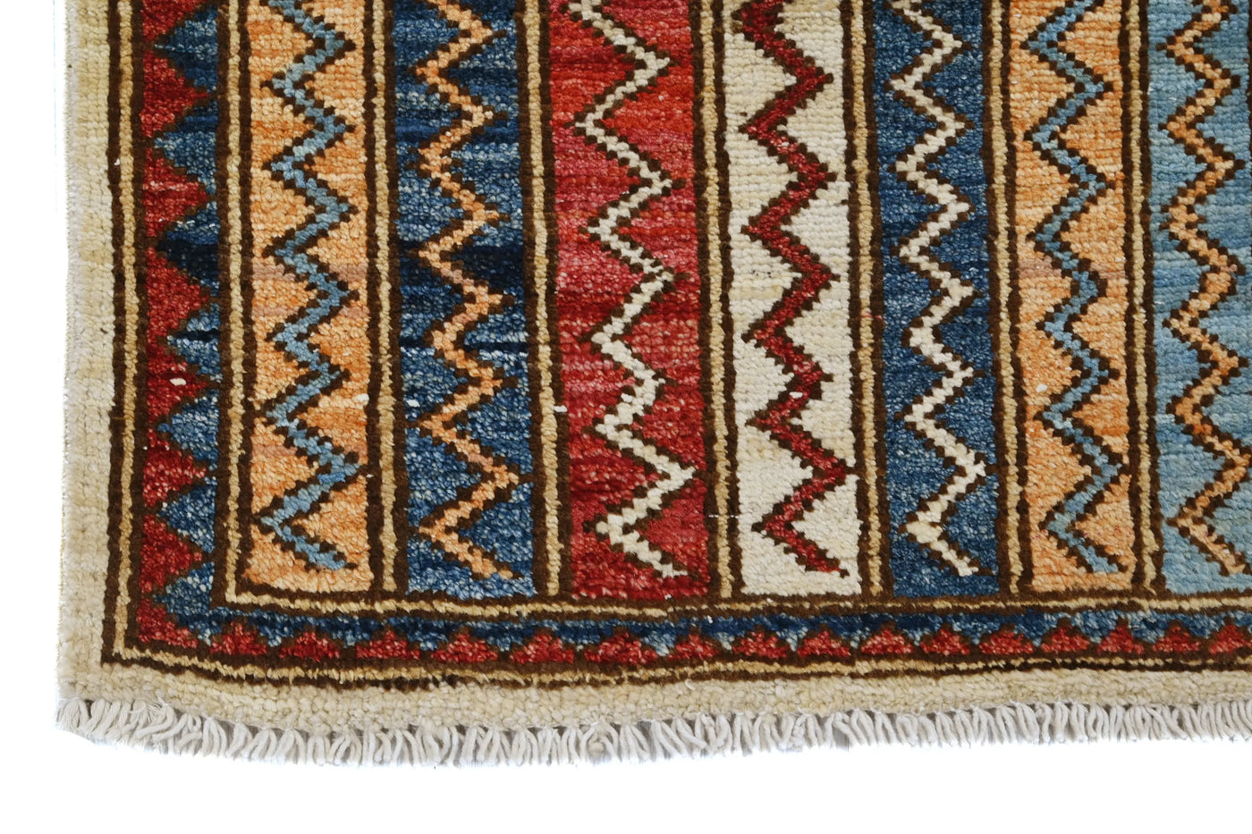 Khorjin Afghan Rug – Sky Stripe