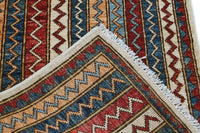 Khorjin Afghan Rug – Ochre Ribbons