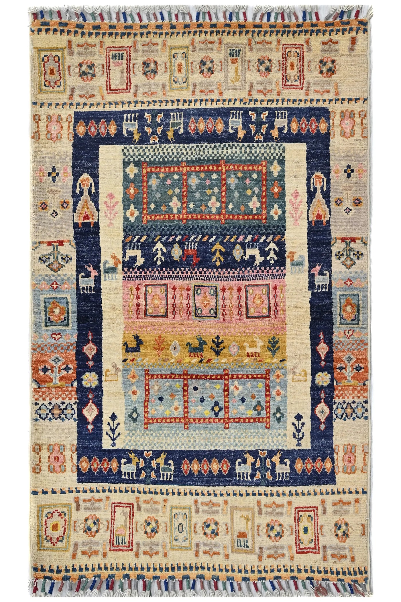 Khorjin Afghan Rug – Aqua Archive