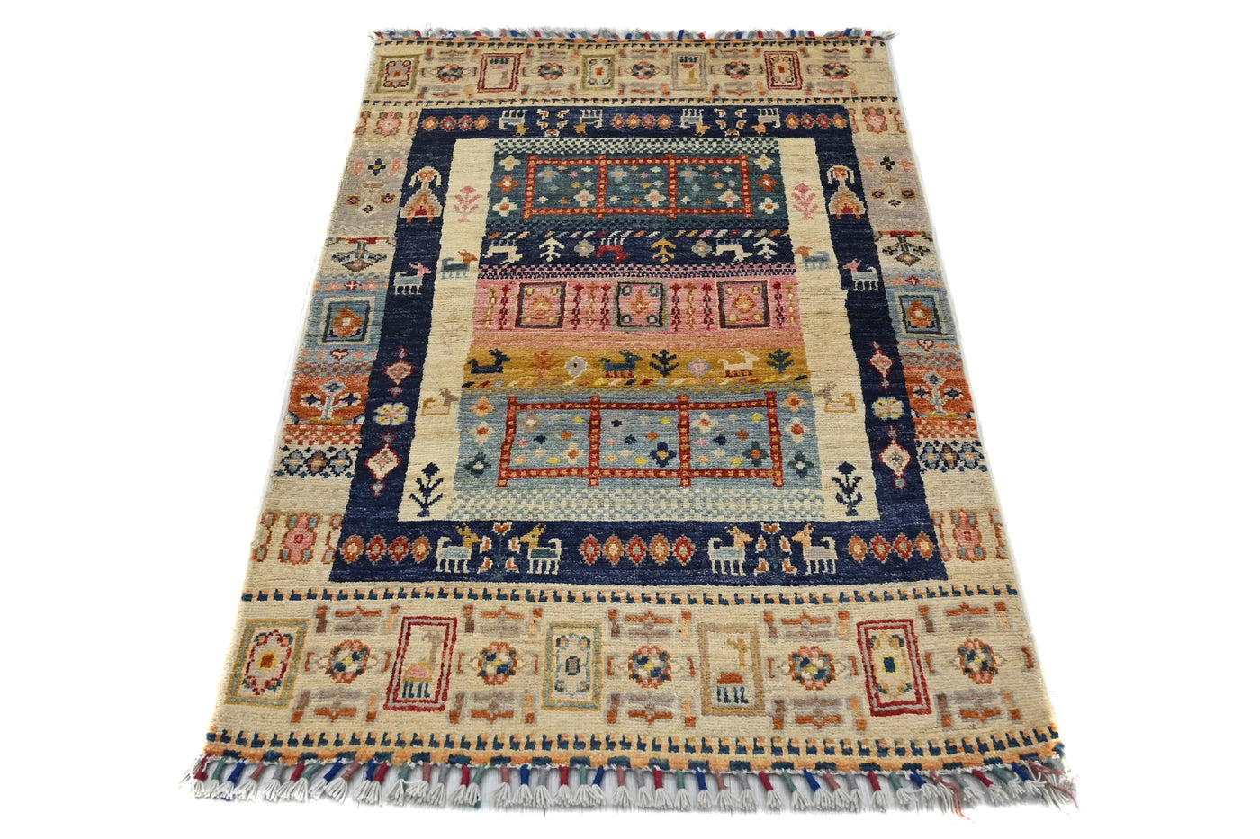 Khorjin Afghan Rug – Aqua Archive