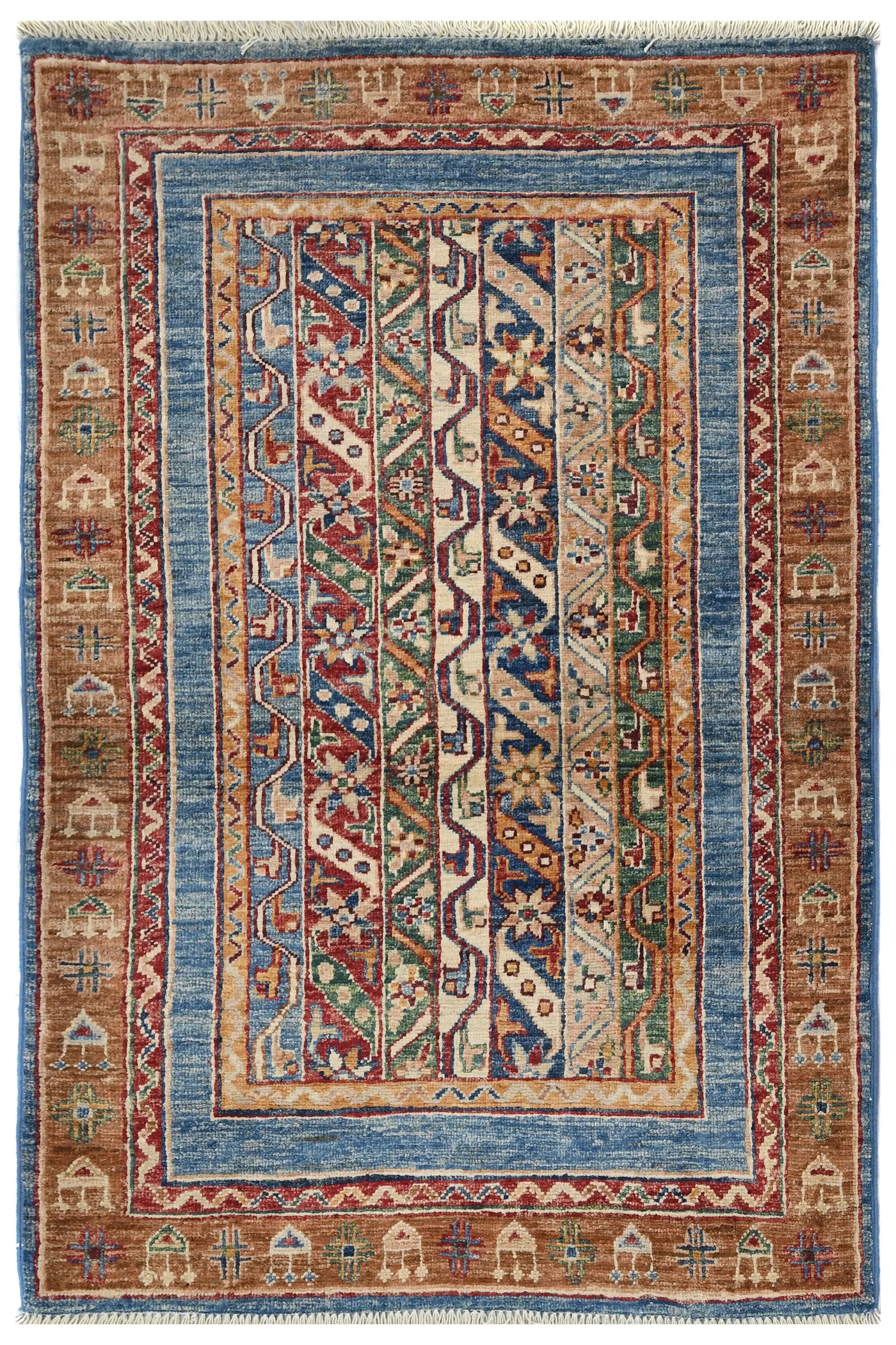 Khorjin Afghan Rug – Aqua Pathway