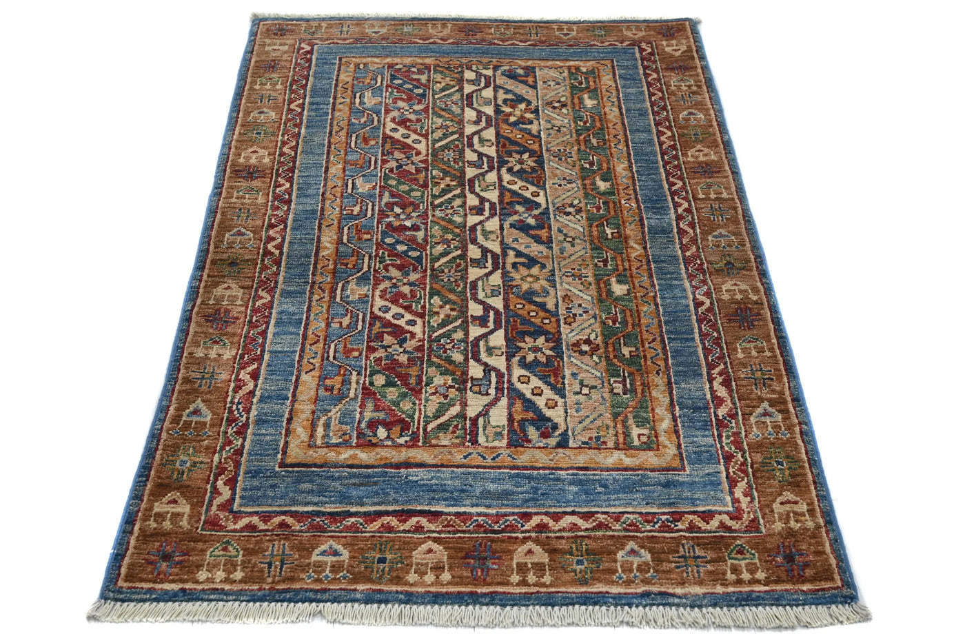 Khorjin Afghan Rug – Aqua Pathway