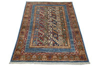 Khorjin Afghan Rug – Azure Ribbons