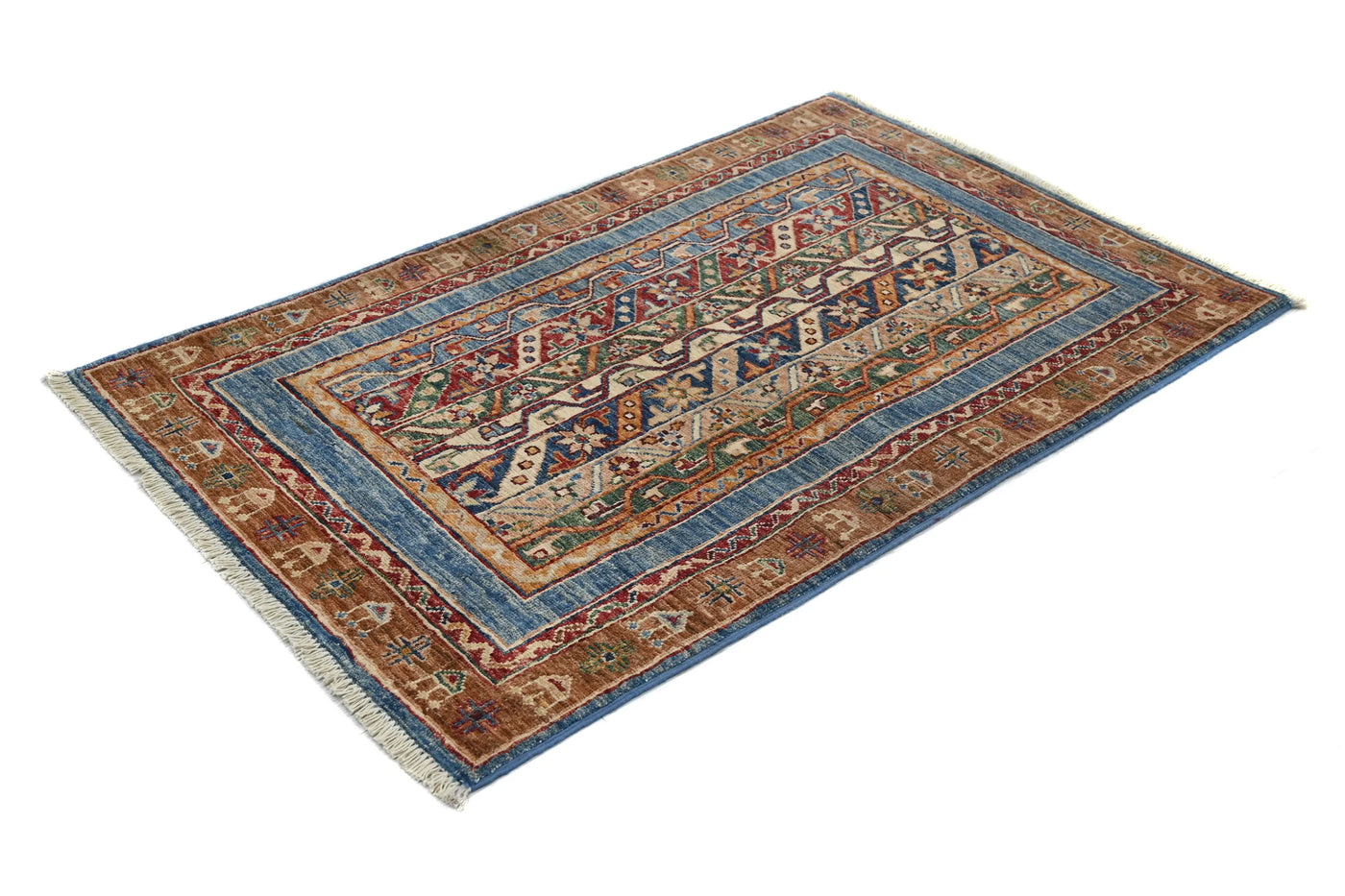 Khorjin Afghan Rug – Aqua Pathway