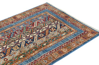Khorjin Afghan Rug – Azure Ribbons