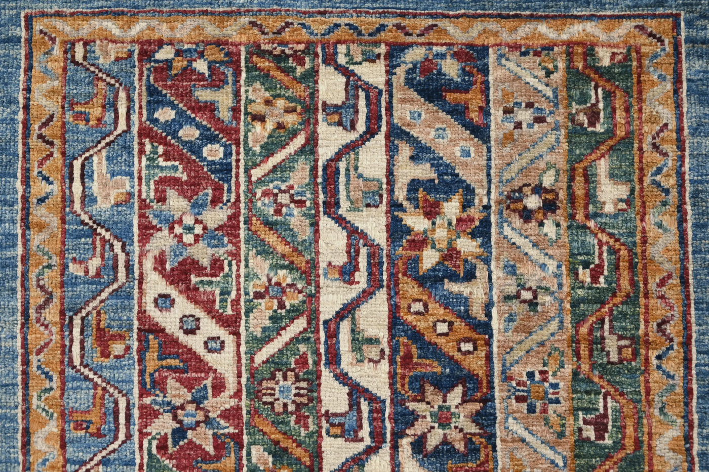 Khorjin Afghan Rug – Aqua Pathway