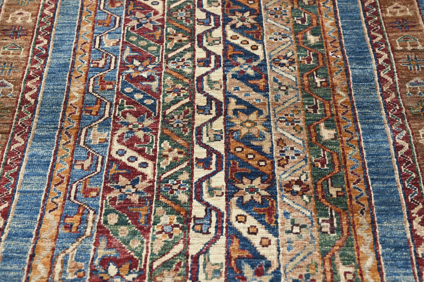 Khorjin Afghan Rug – Aqua Pathway