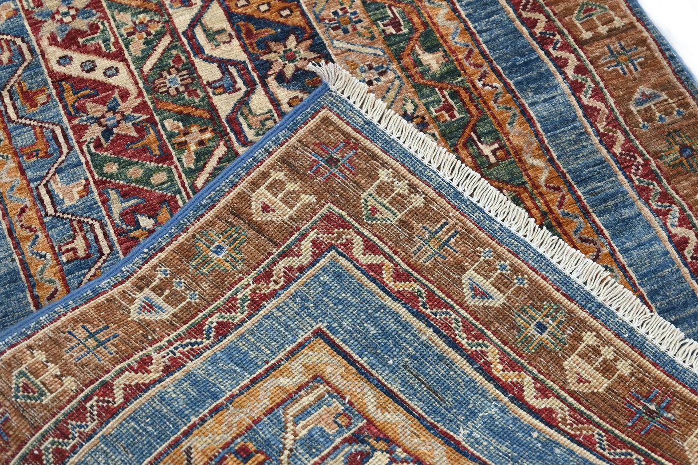 Khorjin Afghan Rug – Aqua Pathway