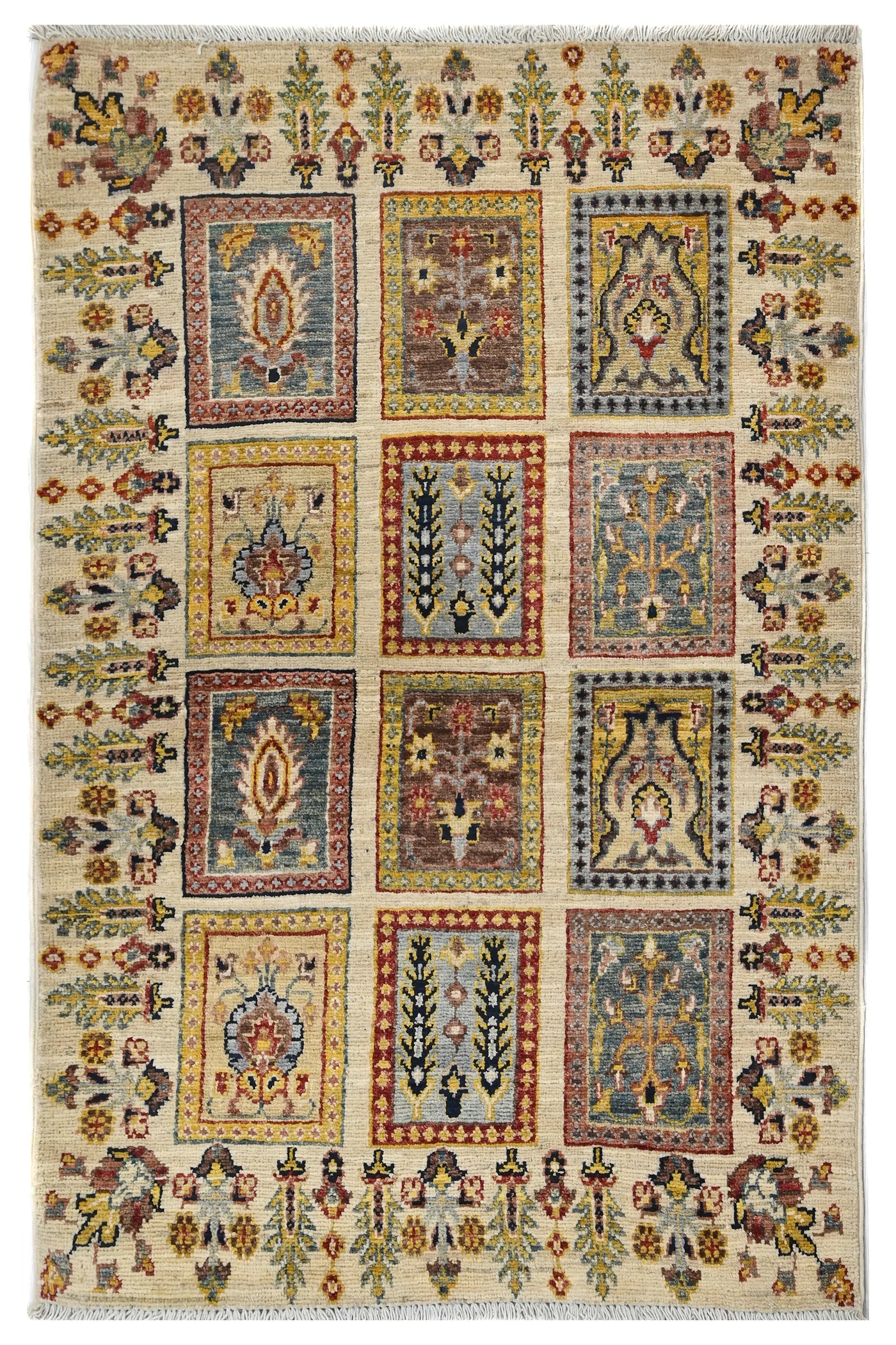 Khorjin Afghan Rug – Mist Frame