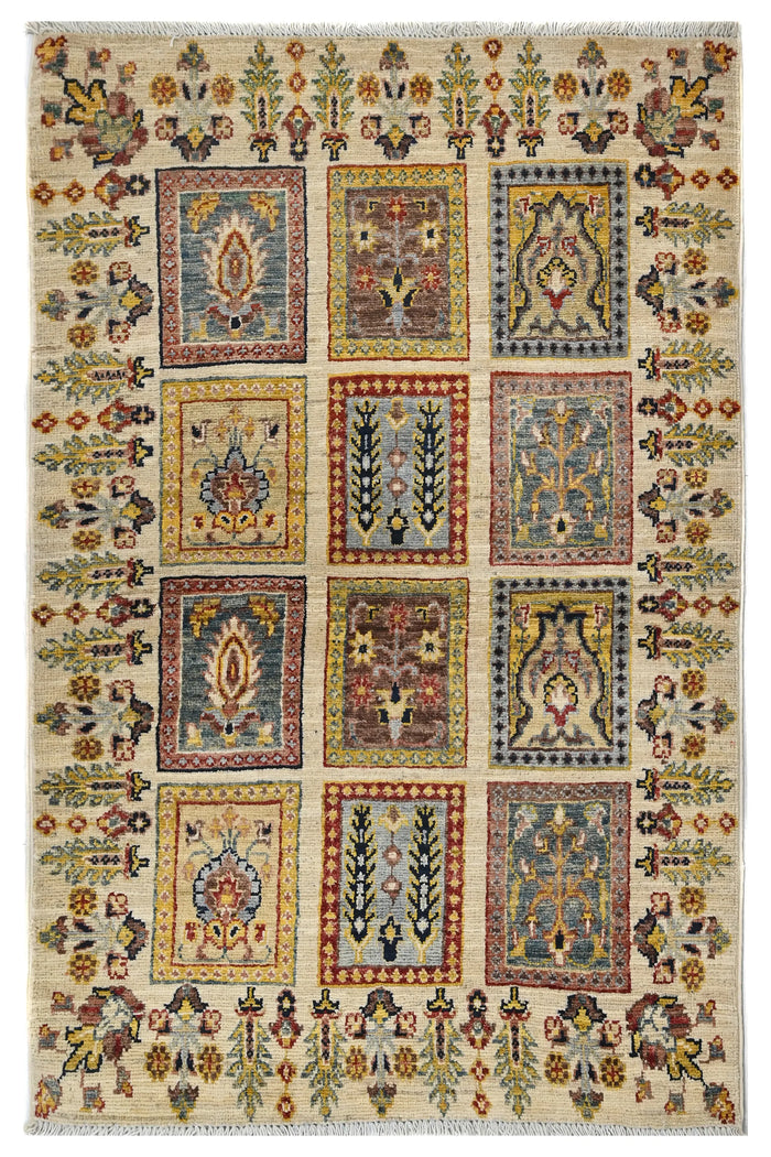 Khorjin Afghan Rug – Mist Frame