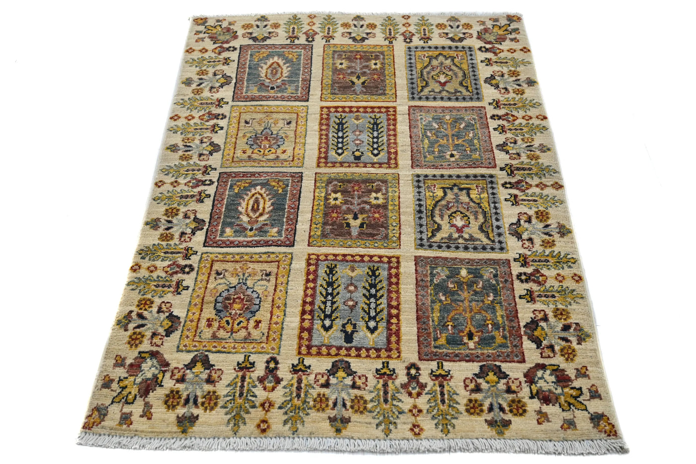 Khorjin Afghan Rug – Mist Frame