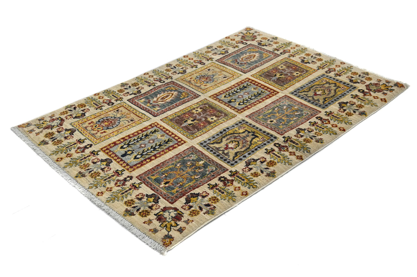 Khorjin Afghan Rug – Mist Frame