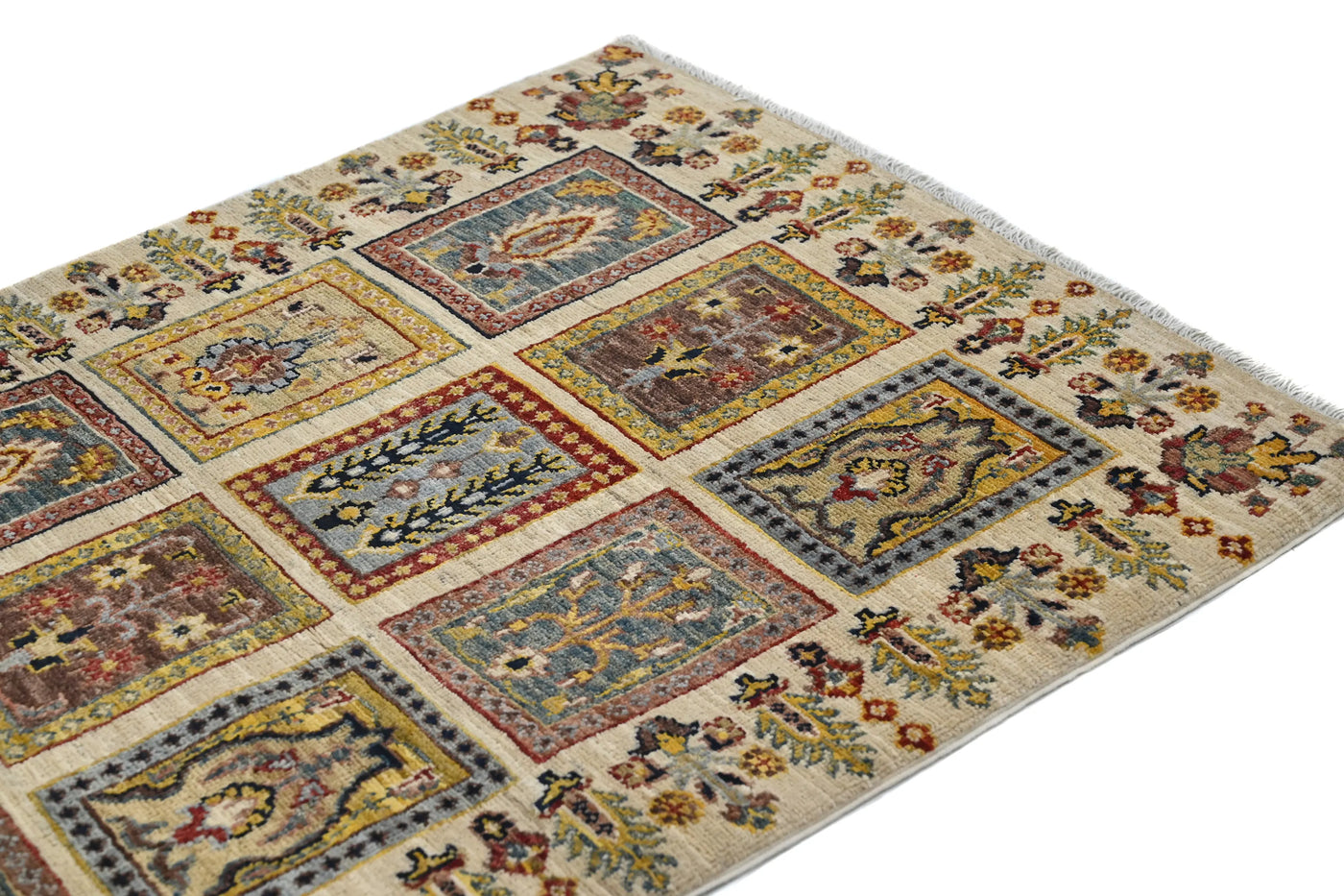 Khorjin Afghan Rug – Mist Frame