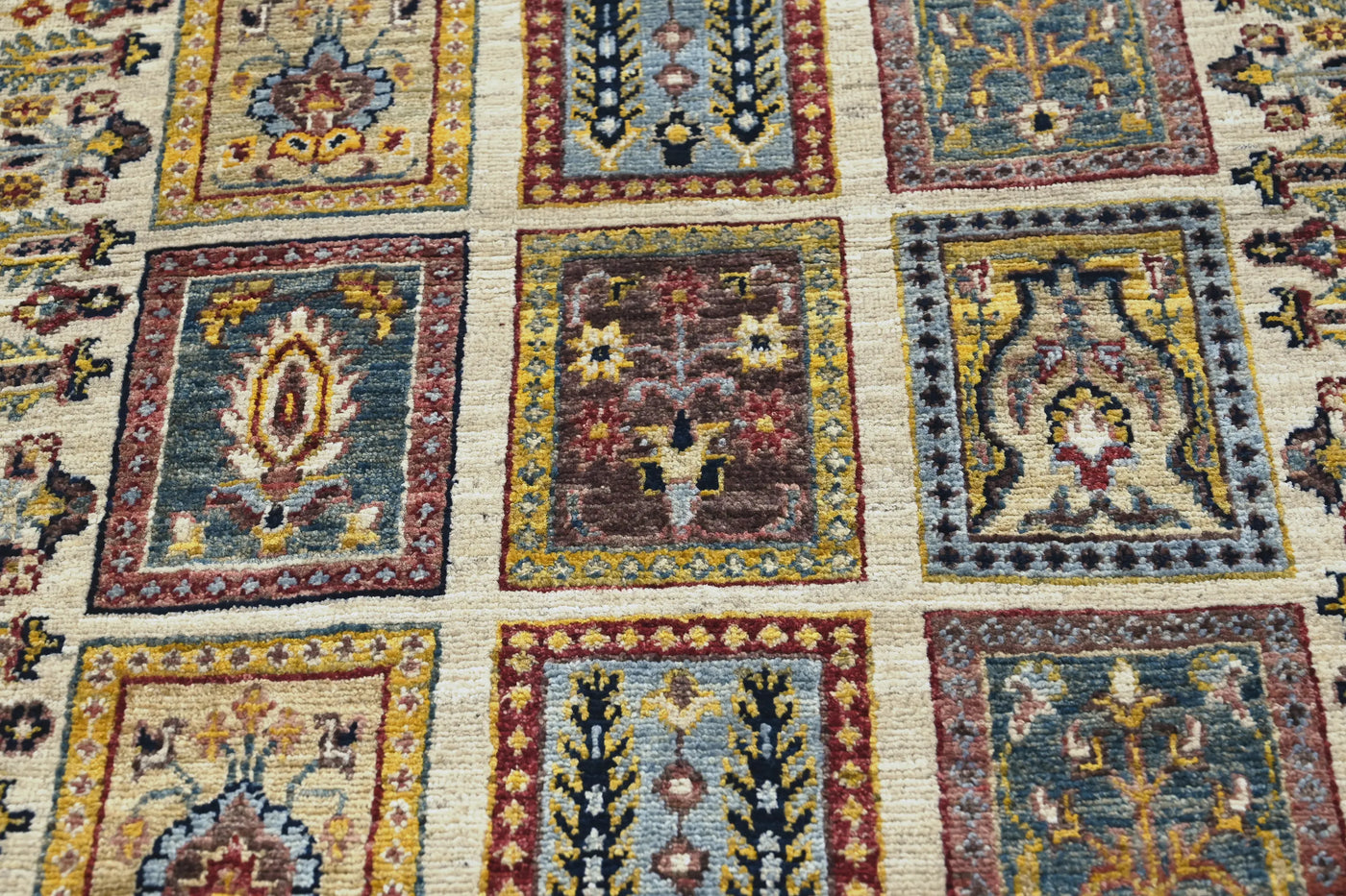 Khorjin Afghan Rug – Mist Frame