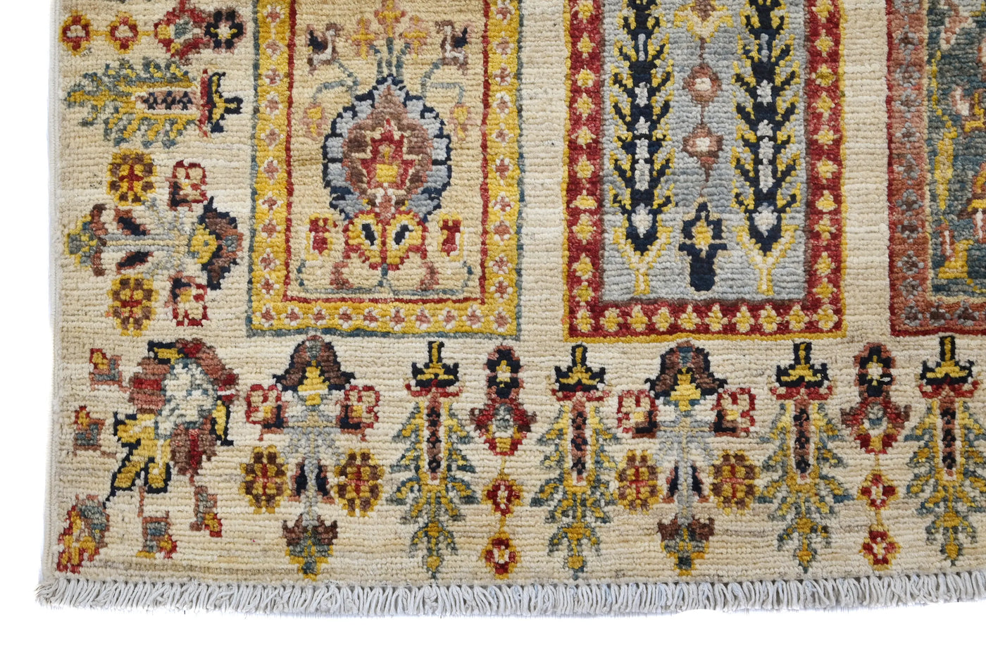 Khorjin Afghan Rug – Mist Frame
