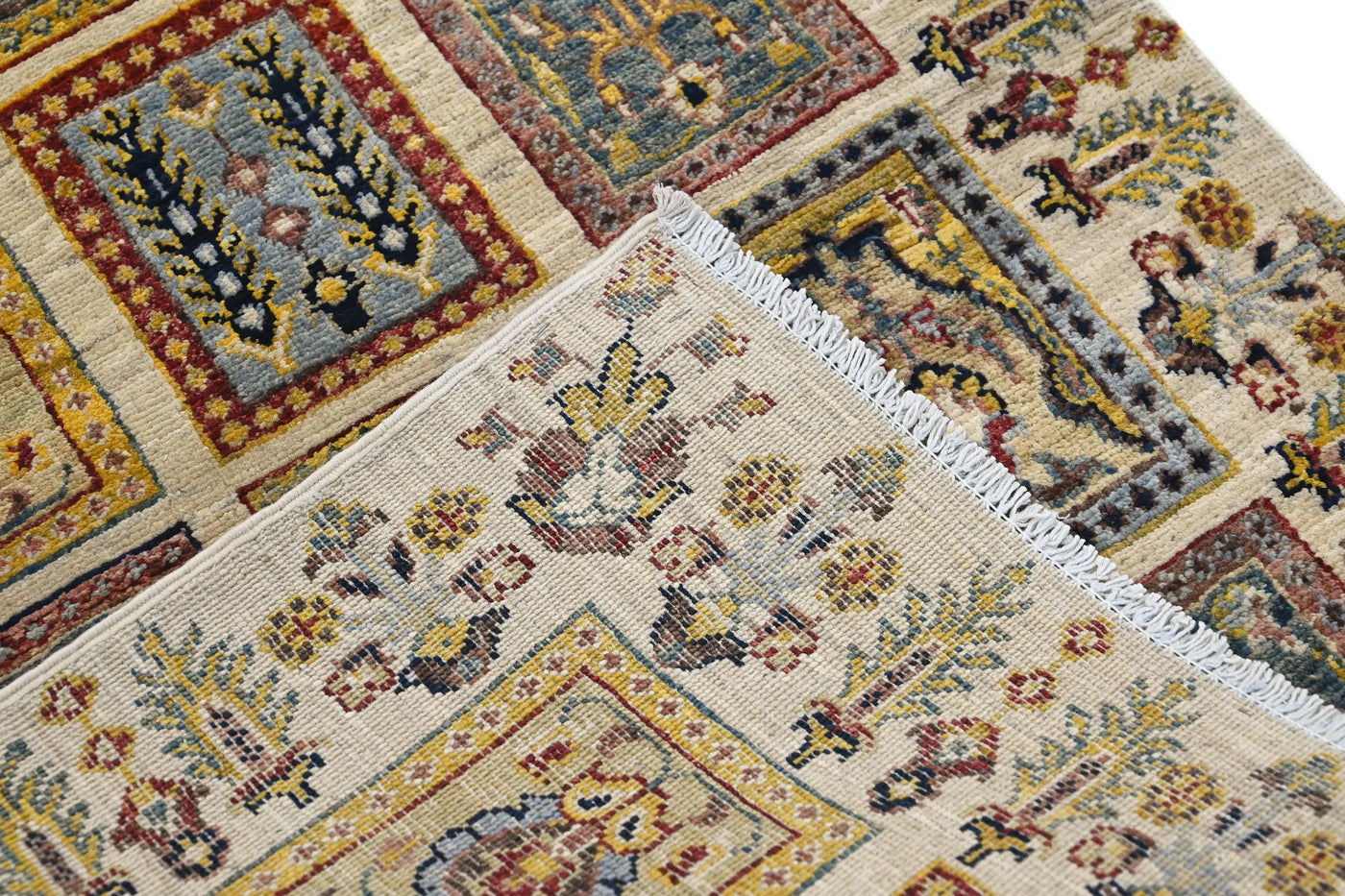 Khorjin Afghan Rug – Mist Frame