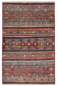 Khorjin Afghan Rug – Rust Ribboned