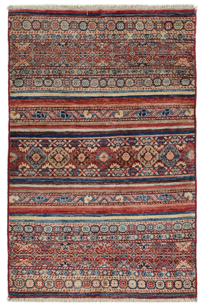 Khorjin Afghan Rug – Teal Panel