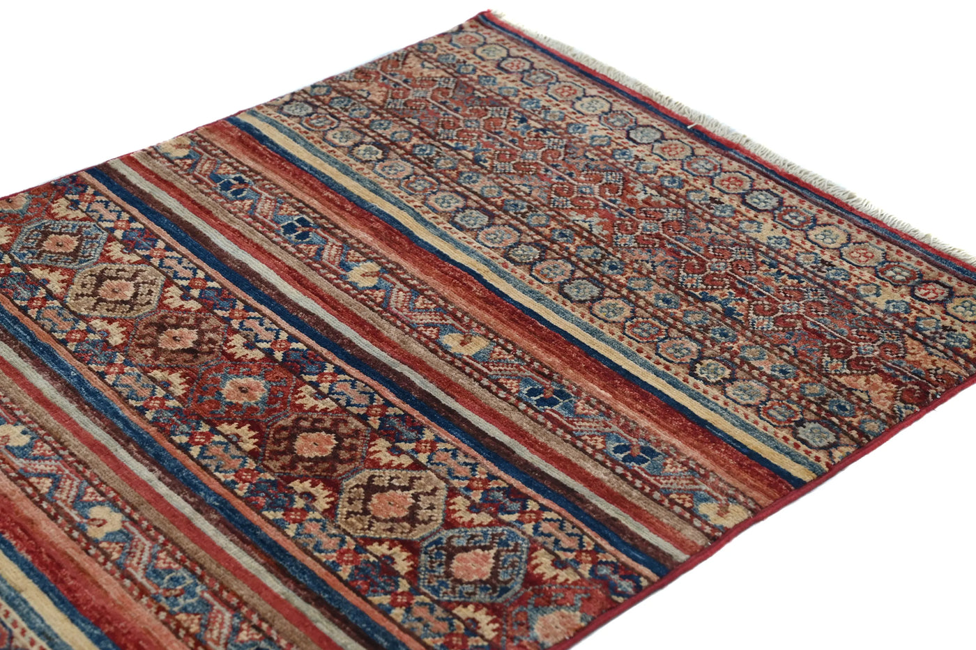 Khorjin Afghan Rug – Teal Panel