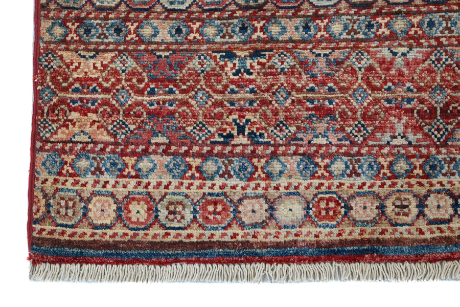 Khorjin Afghan Rug – Rust Ribboned